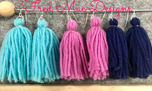 Wool tassel earrings