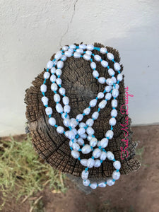 Endless Pearls Necklace (Blue, Long)